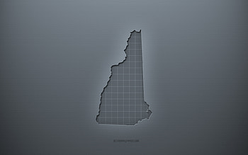 New Hampshire map, gray creative background, New Hampshire, USA, gray paper texture, American states, New Hampshire map silhouette, map of New Hampshire, gray background, New Hampshire 3d map HD wallpaper
