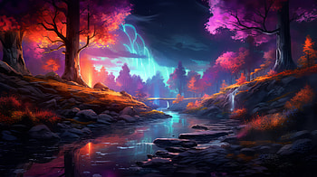 Autumn Neon Fall, neon, artistic, fall HD wallpaper
