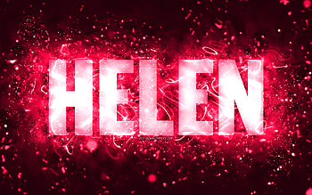 Happy Birtay Helen, , pink neon lights, Helen name, creative, Helen Happy Birtay, Helen Birtay, popular american female names, with Helen name, Helen HD wallpaper