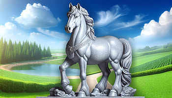 Majestic Silver Mare Statue, mare, horse, sculpture, nature, landscape HD wallpaper