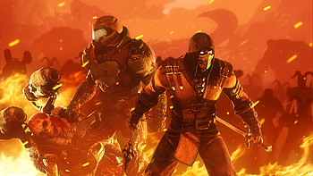 Doomslayer Vs Scorpion, doom, games, scorpion, deviantart, artist, artwork, digital-art HD wallpaper