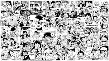 One Piece Luffy Manga Food collage, One Piece, Monkey D. Luffy, manga, Gear 5 (One Piece) HD wallpaper