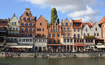 Gdansk, Poland, river, Gdansk, houses, Poland HD wallpaper