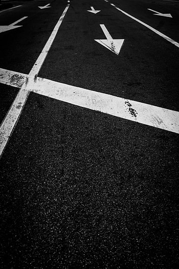 Road, Markup, Asphalt, Bw, Chb HD phone wallpaper
