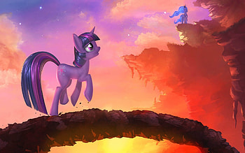 luna, bridge, sky, cliff HD wallpaper