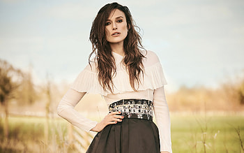 Keira Knightley, hoot, British Actress, White Black Dress, British Star, Popular Actresses HD wallpaper