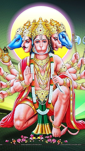 Panchmukhi Hanuman, Colorful Background HD phone wallpaper