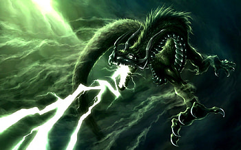 Electric Dragon, dragon, lightning, drago, electric HD wallpaper