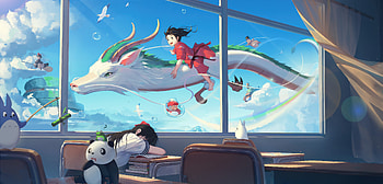 Anime Girl And Her Majestic Dragon, anime-girl, anime, dragon, dreamy, artist, artwork, digital-art, pixiv HD wallpaper