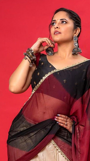Anusuya Bharadwaj, telugu actress, anchor, saree beauty HD phone wallpaper