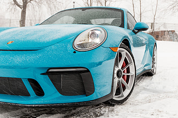 Porsche, Cars, Wheel, Headlight, Snowfall HD wallpaper