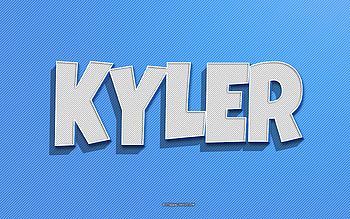 Kyler, blue lines background, with names, Kyler name, male names, Kyler greeting card, line art, with Kyler name HD wallpaper
