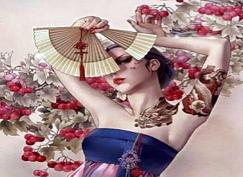 Hand Fan Dance, Hand, Tattoo, Dance, Woman, Fan HD wallpaper