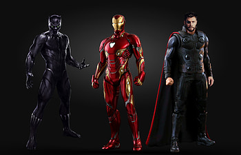 Black Panther Iron Man Thor , black-panther, iron-man, thor, artwork, art, digital-art, superheroes HD wallpaper