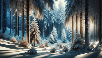 Enchanting Winter Forest, winter, winter forest, snow, pine tree, wood HD wallpaper