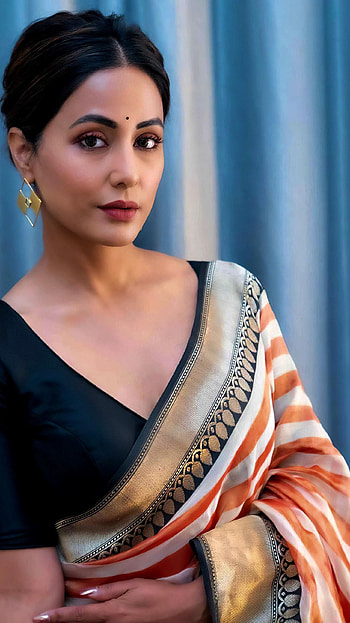 Hina Khan, bollywood actress, saree lover HD phone wallpaper