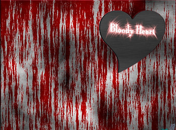 Bloody Heart, black heart, drips, wall, blood HD wallpaper