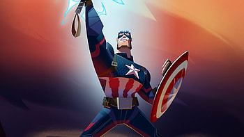 Captain America Thor Hammer Up, captain-america, superheroes, artwork HD wallpaper