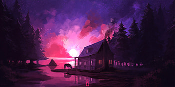 The Relaxing Time , artist, artwork, digital-art, pink, artstation, horse HD wallpaper