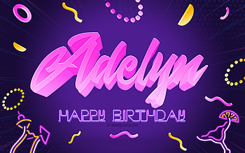 Happy Birtay Adelyn, , Purple Party Background, Adelyn, creative art, Happy Adelyn birtay, Adelyn name, Adelyn Birtay, Birtay Party Background HD wallpaper