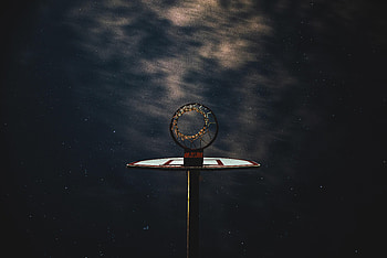 Night, Basketball, Dark, Basketball Hoop, Basketball Ring, Bottom View, Basketball Net, Basketball Grid HD wallpaper