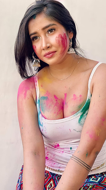 Sofia Ansari, happy holi HD phone wallpaper