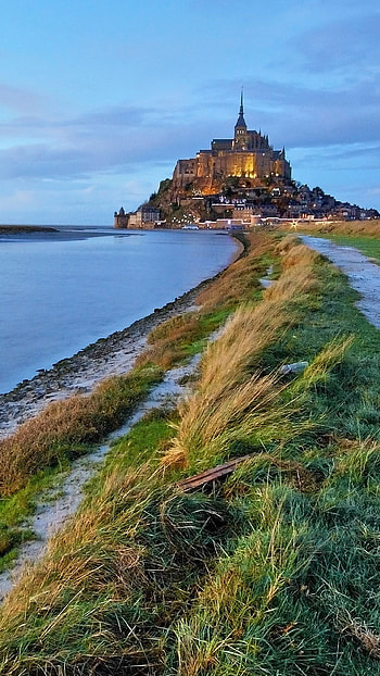 Mont St. Michel, Landscape HD phone wallpaper
