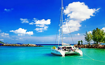 Sail boat travels, Catamaran experience, Oceanic journey, Wind-powered HD wallpaper