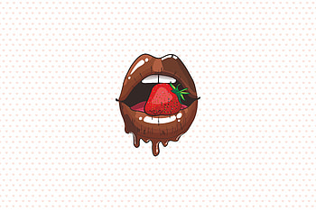 Tounge Lips Strawberry Minimalist , tounge, lips, artist, artwork, digital-art, minimalism, minimalist HD wallpaper