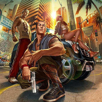 Gangstar, sexy, hot, girl, digital art, adventure, action, criminal, boy, gun, crime HD wallpaper