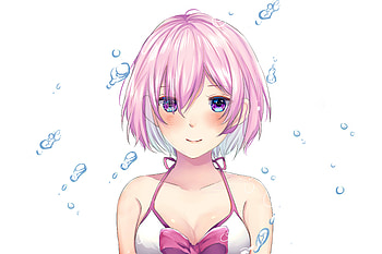 Beautiful, Mashu Kyrielight, Fate/Grand Order, water bubbles, anime girl HD wallpaper