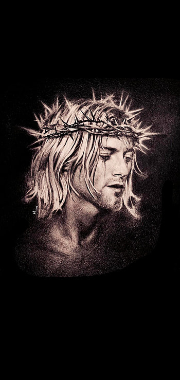 Kurt Cobain, Rock, White, 27, Nirvana, Music, Black and white, Tattoo, Black, 90s HD phone wallpaper