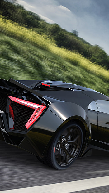 Lykan HyperSport, Supercar speed, Luxury sports car, Black road HD phone wallpaper