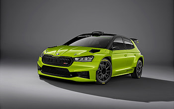 2023, Skoda Fabia RS Rally2, , front view, exterior, green Skoda Fabia, Skoda Fabia tuning, racing cars, Skoda HD wallpaper