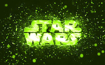 Star Wars lime logo, , lime neon lights, creative, lime abstract background, Star Wars logo, brands, Star Wars HD wallpaper