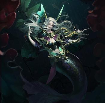 Mermaid, summer, black, cho youngjae, green, girl, siren, vara HD wallpaper