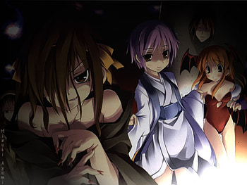 house of terror, suzumiya haruhi no yuutsu, mikuru, yuki, haruhi HD wallpaper