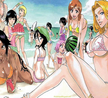 Bleach Babes on the Beach, bleach, bleach babes, summer fun, beach HD wallpaper