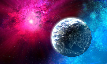 Universe, Stars, Beams, Rays, Planet HD wallpaper