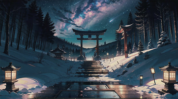 Snowy Night ❄️, night, snow, Anime, anime night, night snow HD wallpaper