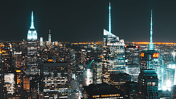 Manhattan Skyline, Night views HD wallpaper