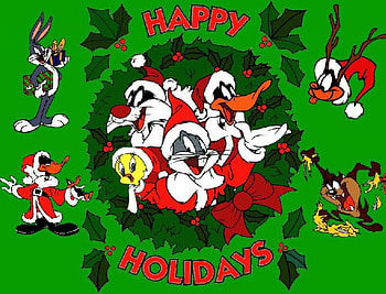 looney tune christmas, tweety, bugs HD wallpaper