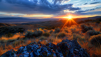 Plains, landscape, sunset, horizon HD wallpaper