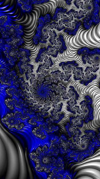 Vertical Fractal Background for Smart - White and Blue, blue, white, pattern, psychedelic, trippy, Abstract, fractal, abstract blue HD phone wallpaper