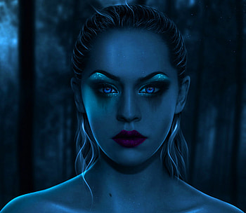 Bewitched, blue, fantasy, woman HD wallpaper