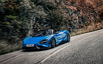 2022, McLaren 765LT Spider, , front view, exterior, blue sports coupe, new blue 765LT Spider, supercars, McLaren HD wallpaper