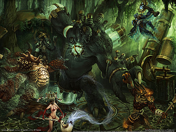 Heroes of Newerth, heroes, adventure, action, fantasy, video game, cg, green HD wallpaper