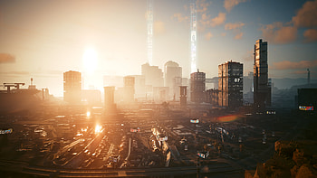 Night city, Daylight, city, Night City (Cyberpunk 2077), cyberpunk, Cyberpunk 2077 HD wallpaper