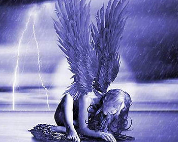 angel, rain, girl, storm, ocean HD wallpaper