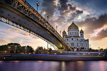 Cathedral of Christ the Saviour Russia, bridge, religious, church, cathedral, water HD wallpaper